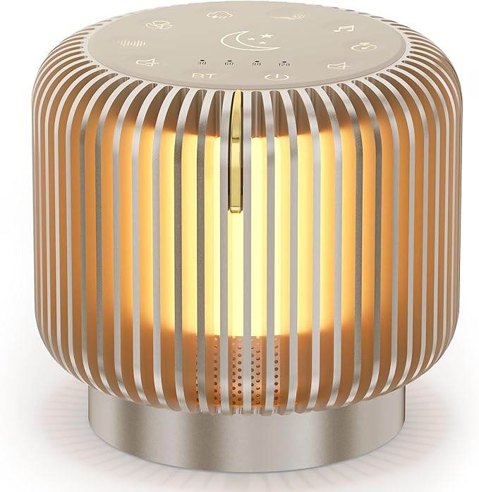 White Noise Sound Machine, Bluetooth Speaker with Dimmable Night Light 26 Soothing Sounds 4 Timers Brown Noise Sleep Sounds Machine for Adult Baby, Bedroom Home Office, Gifts