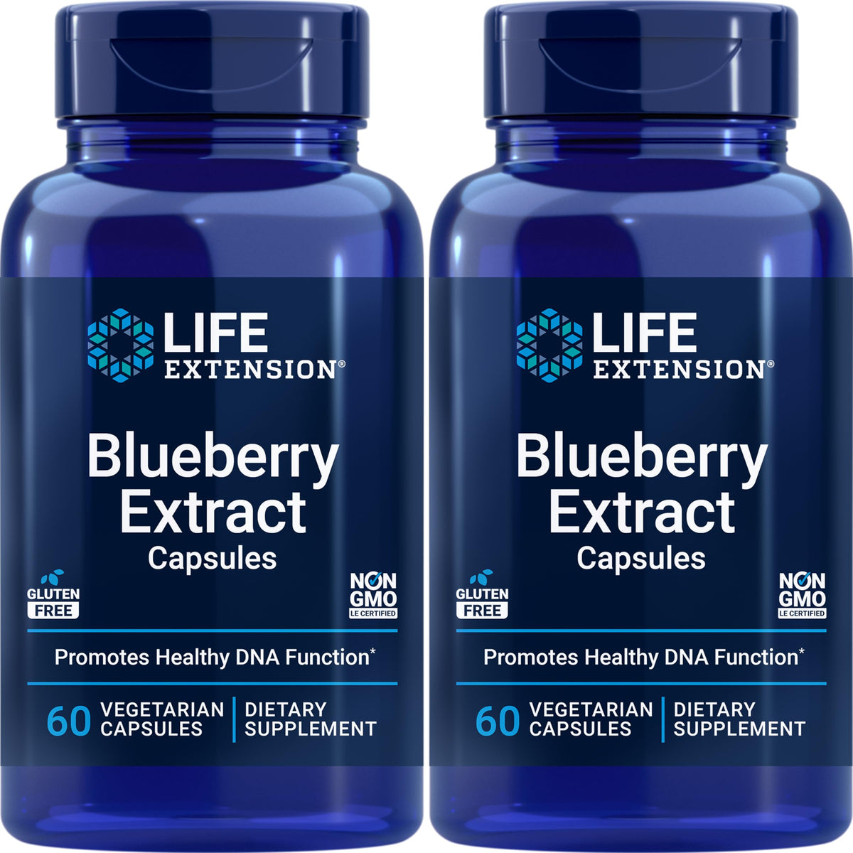 Life Extension Blueberry Extract, 60 Vegetarian Capsules (Pack of 2)