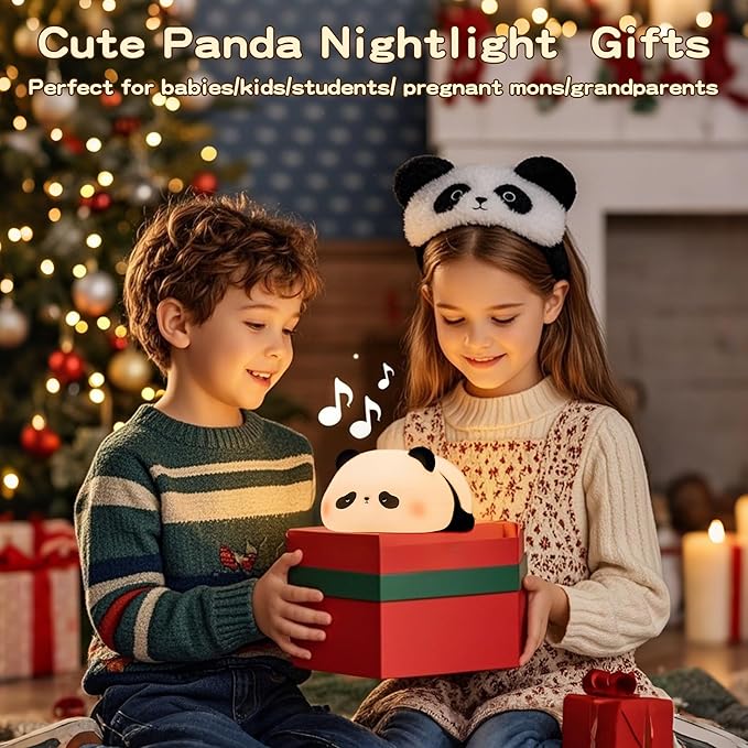 Panda Night Light with White Noise, Sound Machine for Baby Sleeping Aid ,Toddler Sleep Trainer 4 Soothing Sleep Sounds,Timer/Dimmable Nursery Silicone Night Light, Cute Panda Gifts for Kids Boys/Girls