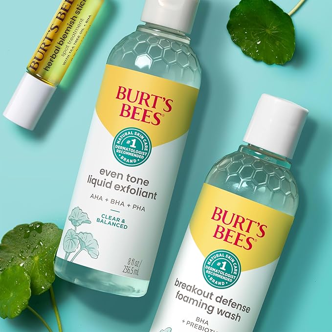 Burt’s Bees Clear and Balanced Herbal Blemish Stick, with Tea Tree Oil, On-the-Go Blemish Care, Unclogs Pores, Use with Skincare Products, 2-Pack, 0.26 fl. oz.