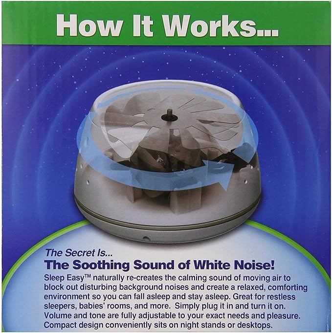 Sleep Easy Sound Conditioner, White Noise Machine Featuring Non Looping Soothing Natural Sound of Flowing Air from a Real Fan (2 Pack)