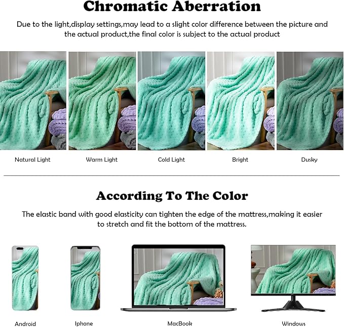 NEWCOSPLAY Super Soft Throw Blanket Aqua Premium Silky Flannel Fleece 3D Waffle Checkered Lightweight Bed Blanket All Season Use (Aqua, Throw(50"x70"))