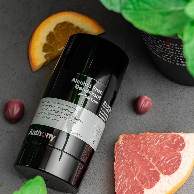 Anthony Alcohol Free, Aluminum Free Deodorant for Men 2.5 Fl Oz and Anthony No Sweat Body Defense Deodorant for Men 3 Fl Oz