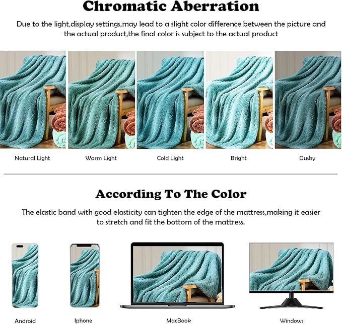 NEWCOSPLAY Super Soft King Blanket Teal Premium Silky Flannel Fleece 3D Waffle Checkered Lightweight Bed Blanket All Season Use (Light Teal, King(90"x110"))