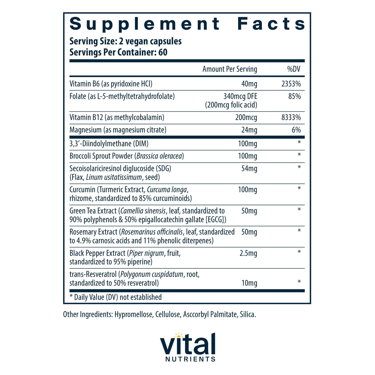 Vital Nutrients Hormone Balance - Vegan DIM Supplement with Flax Lignans to Promote Healthy Hormone Support* - Diindolylmethane for Women and Men - Dairy and Soy Free - Non-GMO - 120 Capsules