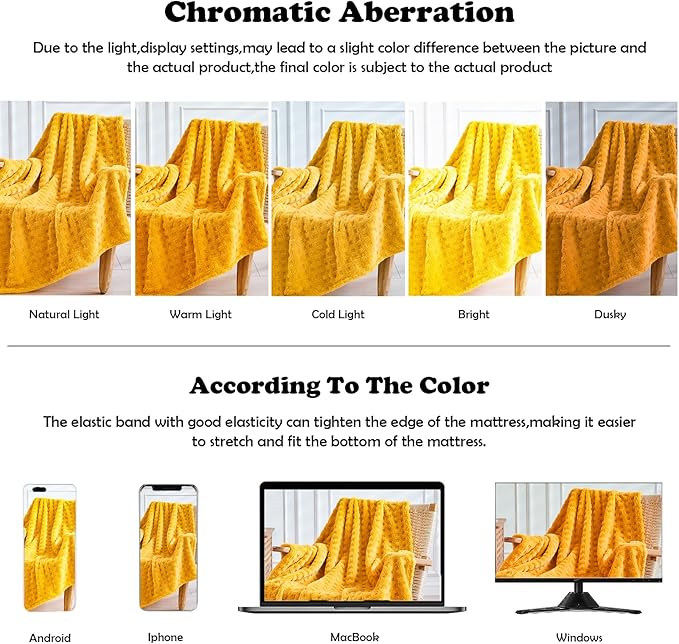 NEWCOSPLAY Super Soft Twin Blanket Yellow Premium Silky Flannel Fleece 3D Waffle Checkered Lightweight Bed Blanket All Season Use (Mustard Yellow, Twin(60"x80"))