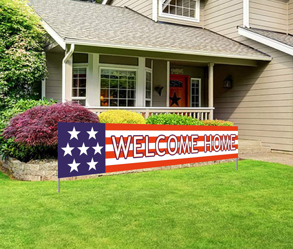 Silvima Welcome Home Banner | Deployment Returning Back Military Army Large Party Decorations