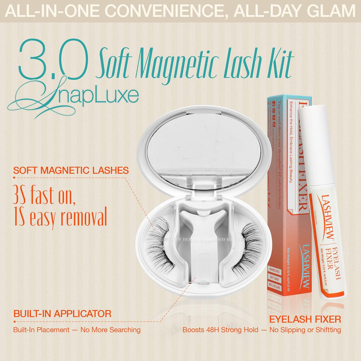 LASHVIEW Upgrade Magnetic Eyelashes with Applicator Soft Magnetic Eyelashes Natural Look Reusable No Glue Needed Easy to Wear and Remove (YT14)