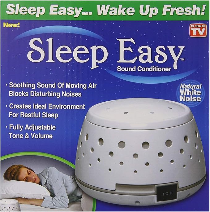Sleep Easy Sound Conditioner, White Noise Machine Featuring Non Looping Soothing Natural Sound of Flowing Air from a Real Fan (2 Pack)