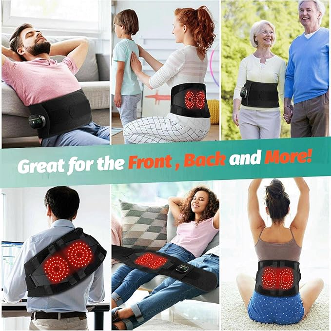 Cordless Heating Pad - Vibrating Heating pad for Back & Vibrating Heating pad for Cramps - FSA HSA Eligible Abdominal Massager w/Auto-Off - Period Cramps Pain Relief