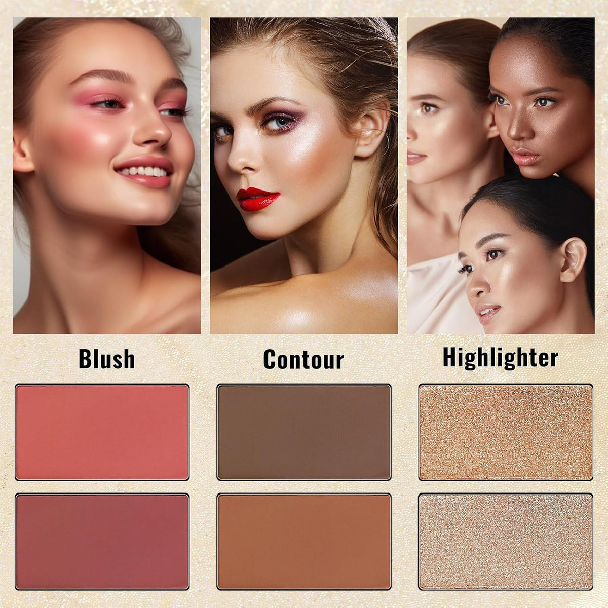 UCANBE Eyeshadow Makeup Palette 86 Colors, Matte Black Grey Silver Smokey Goth Eye Shadows+Chunky Pressed Glitters+Bright Colorful Neon Shades+Rosy Rusty Neutrals for Every Day & Halloween Make Up
