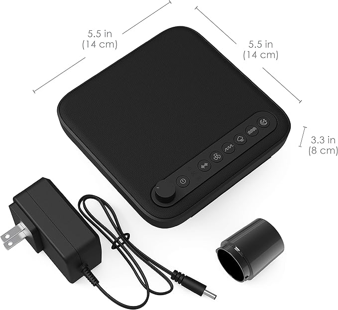 Pure Enrichment Wave Premium Sleep Sound Machine with USB Charger - Seamless Looping with 6 Soothing All-Natural Sounds, & Auto-Off Timer - Easily Portable for Travel (Black) Patented Design
