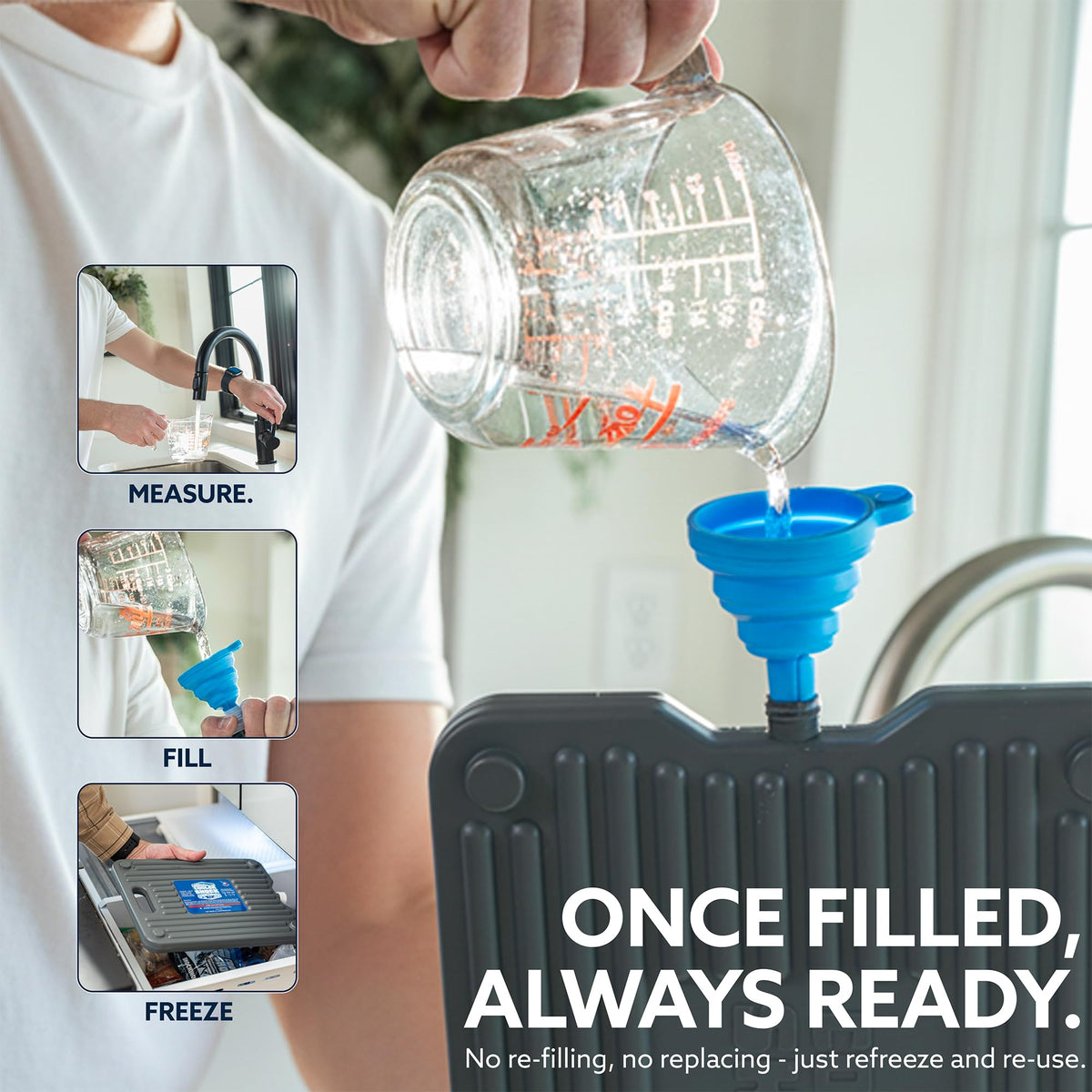 Cooler Shock Ice Packs for Cooler - 2 Reusable, Long Lasting, Cold Freezer Packs for Coolers, Lunch Bags & Totes to Keep Food Fresh - Clear