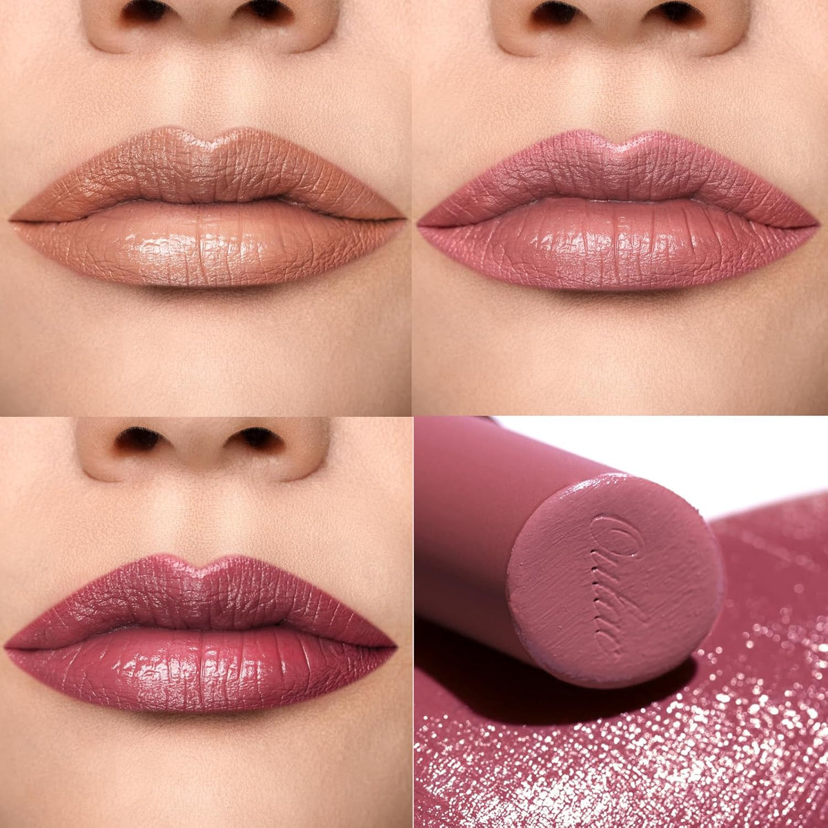 Oulac Hydrating Lipstick Set For Women Plum Brown Lipsticks High Impact Lipcolor Tinted Lip Balm, Nourishing, Satin Finish, Moisturizing Creamy Formula, Vegan Gluten Free 05+06+08(SET 2)