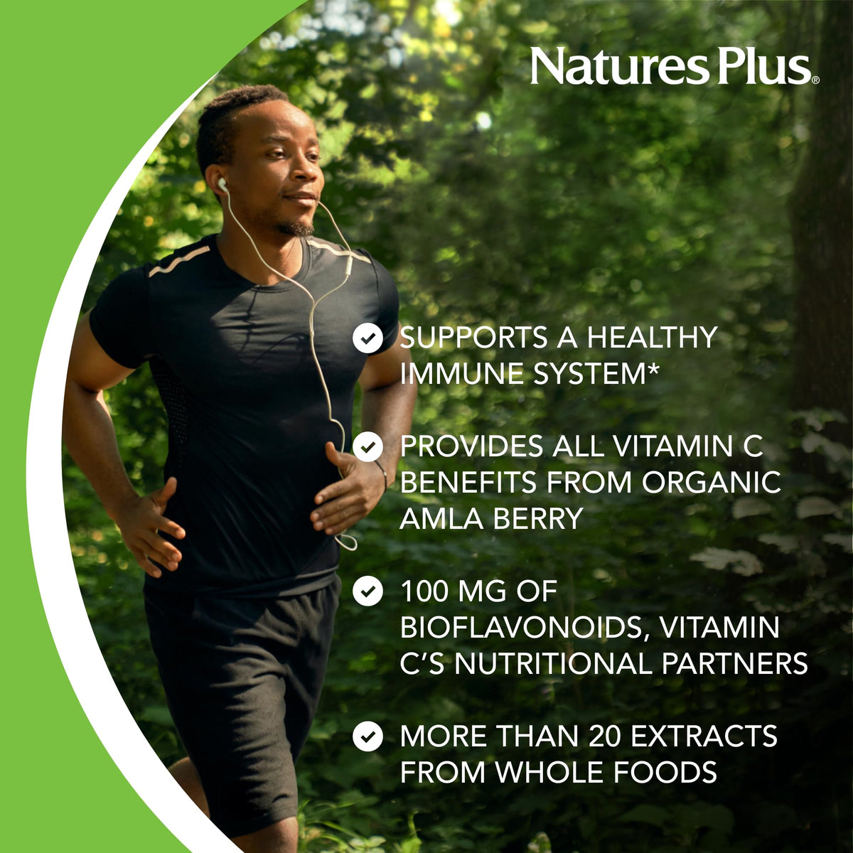 NaturesPlus Source of Life Garden Vitamin C - 60 Capsules - Immune System Support - USDA Certified Organic, Non-GMO, Vegan, Gluten Free - 30 Servings