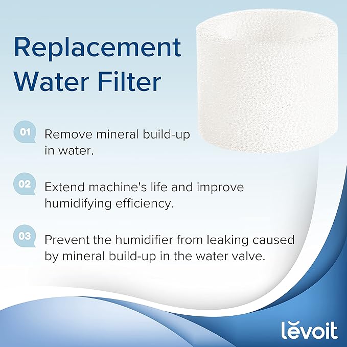 LEVOIT Air Purifier 1800 Ft2 with Washable Filters and Humidifier Replacement Filters 10 Count