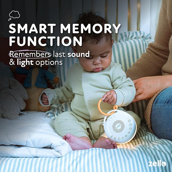 Zello | Portable Pro White Noise Machine | 30 Sounds | Red Light Sleep Aid | 3 Night Light Levels | Sleep Timer | 20 Hours Battery Life | USB Rechargeable | Baby Sleep Aid | Sleep Sound Machine