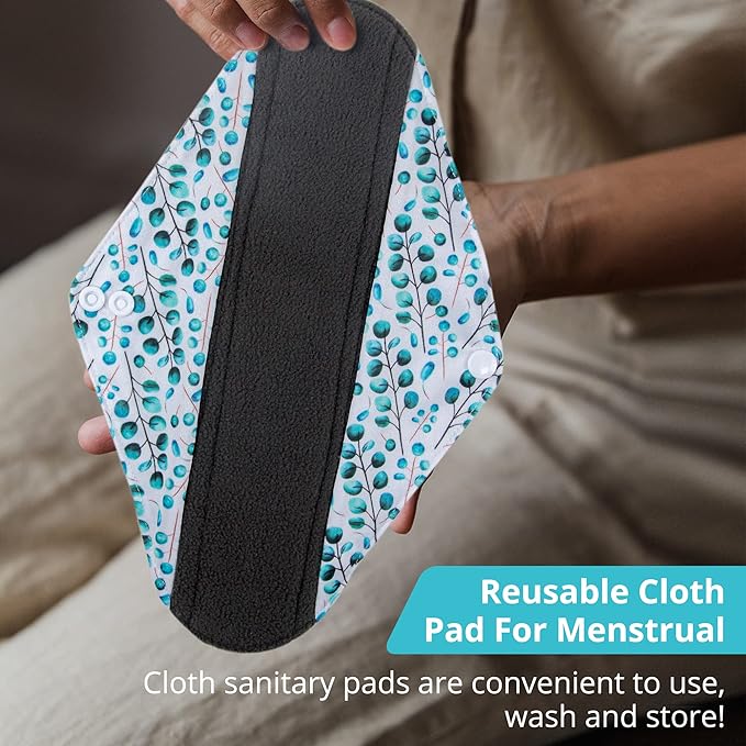 7pcs Set 1 pc Mini Wet Bag +6pcs Absorbent Reusable Sanitary Pads/Washable Cloth Menstrual Pads(Autumn,S)…