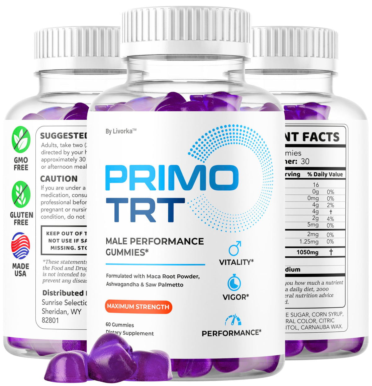 Primo TRT Gummies - Official for Men Advanced Natural Formula, PrimoTRT Male Gummies for Maximum Performance & Support for Overall Wellness Reviews, Primos TRT Gummys for 1 Month