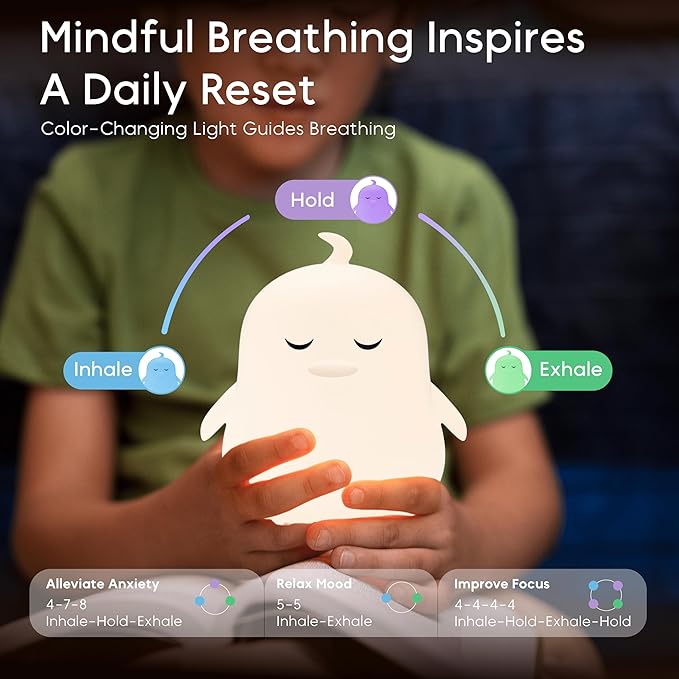 Breathing Pal 'Penny'- Mindfulness Breathing Light, Guided Visual Meditation Breathing Light, Anxiety Relief Items for Calm Down Corner/Meditation/Sleep Aid for Adult&Kid
