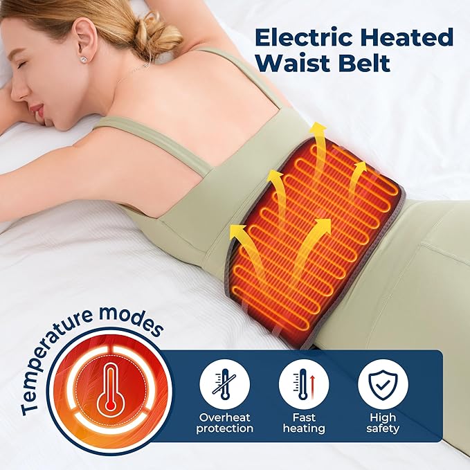 Heating Pad for Back HOMRELEXA Cordless Lower Back Massager with Heat, Birthday Gifts for Dad Men Women Mom, 3 Heating Levels & 3 Massage Mode