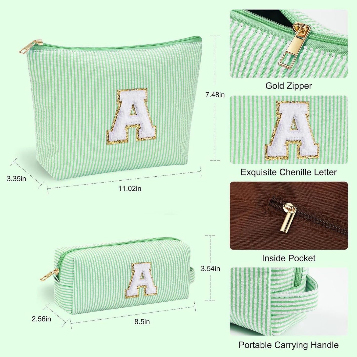 YOOLIFE Personalized Gifts for Women, Travel Makeup Bag Cosmetic Bag Skin Care Bag Cute Makeup Bag Sister Wife Friend Engagement Wedding Gifts for Women Tween Girls Trendy Stuff Thank You Gift N