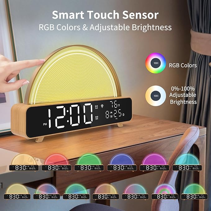 Love Lamp Wi-Fi Touch Lamp LED Light with Color Library,White Noise Smart Lamp,Sunrise Alarm Gentle Wake Up,App Control,Compatible with Alexa Google Home,for Long Distance Interaction,Friendship