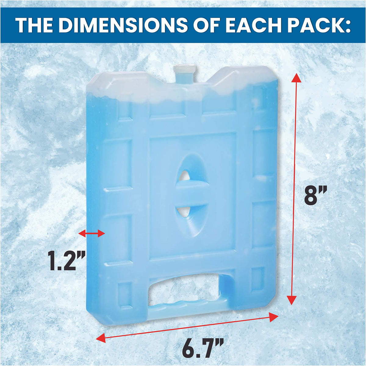 Sport Temp Reusable X-Large Ice Pack (4Pack) Long Lasting - Perfect for Keeping Food Or Beverages Cold, Coolers, Camping, Beach Coolers, Hiking & More, Clear Blue