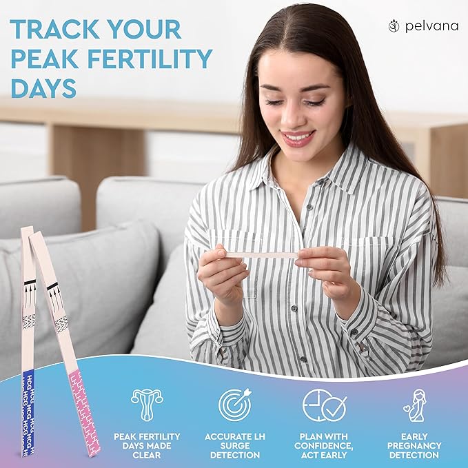 Pelvana 35 Ovulation and Pregnancy Test Strips Combo Kit - 25 LH Ovulation Test Strips + 10 HCG Pregnancy Tests - Identify Your Peak Fertility Days - Ideal for Women Trying to Get Pregnant Naturally
