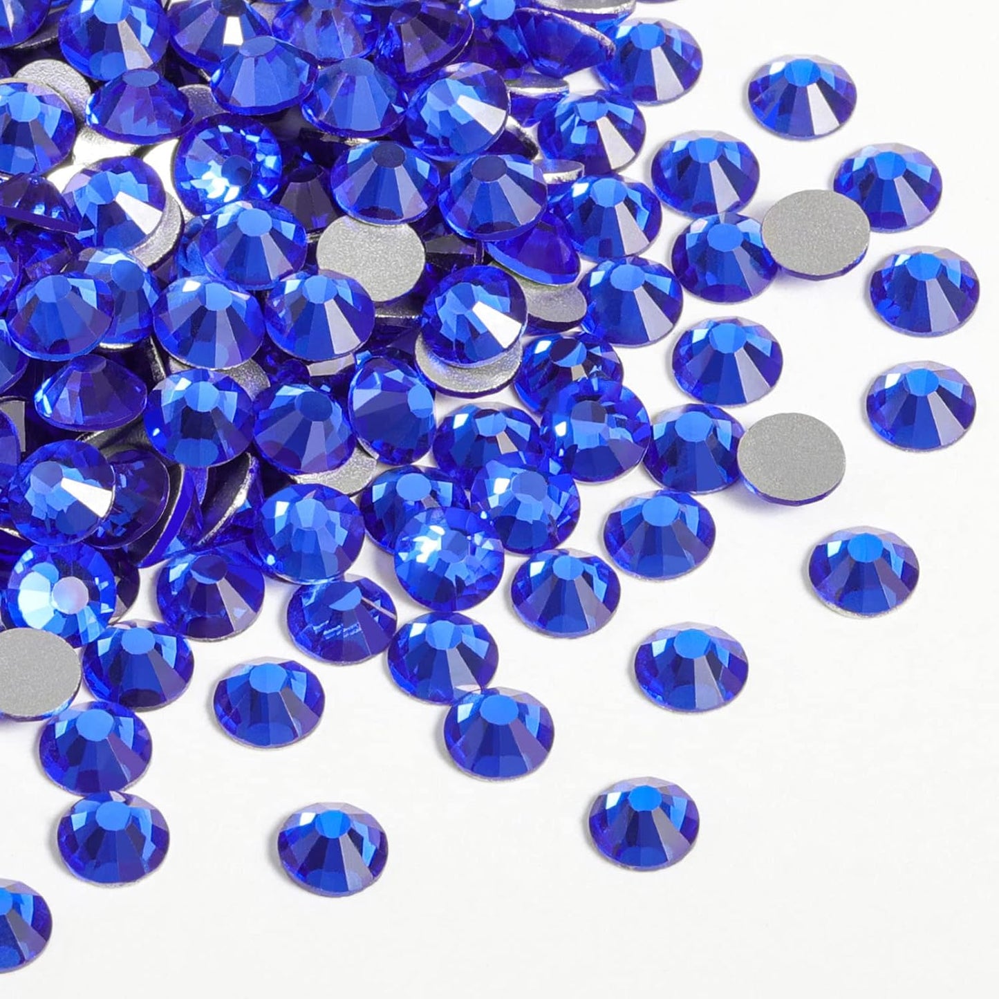 Beadsland 1440pcs Flat Back Crystal Rhinestones Round Gems for Nail Art and Craft Glue Fix, Sapphire(SS12(2.9-3.0mm))