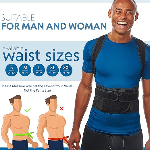 Back Brace Posture Corrector for Men and Women - Adjustable Posture Back Brace for Upper and Lower Back Pain Relief - Muscle Memory Support Straightener (XX-Large) (45-48")