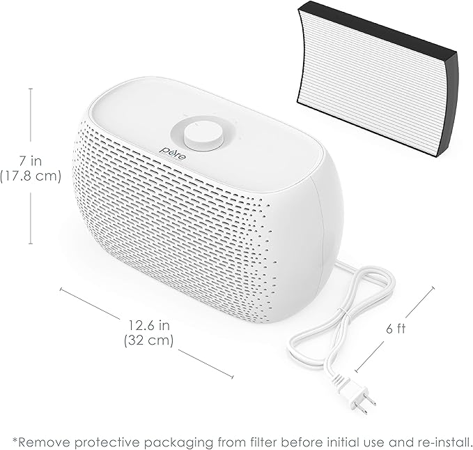Pure Enrichment PureZone Breeze Tabletop 2-in-1 Air Purifier - True HEPA Filter Cleans Air, Helps Alleviate Allergies, Removes Pet Hair, & Smoke - Ideal for Home, Bedroom, & Office Desktop Surfaces