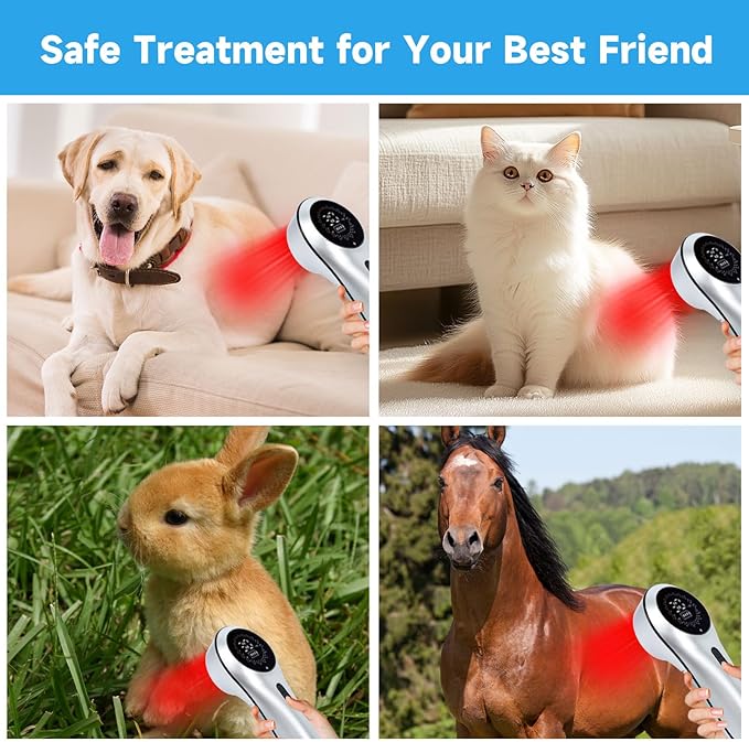 Red Light Therapy for Body/Dogs, 13 pcs 670 nm and 3 pcs 828 nm, Near Infrared Light Therapy Wand Home Office Use, Shoulder Neck Knee Feet Back Leg Muscle Pain Relief