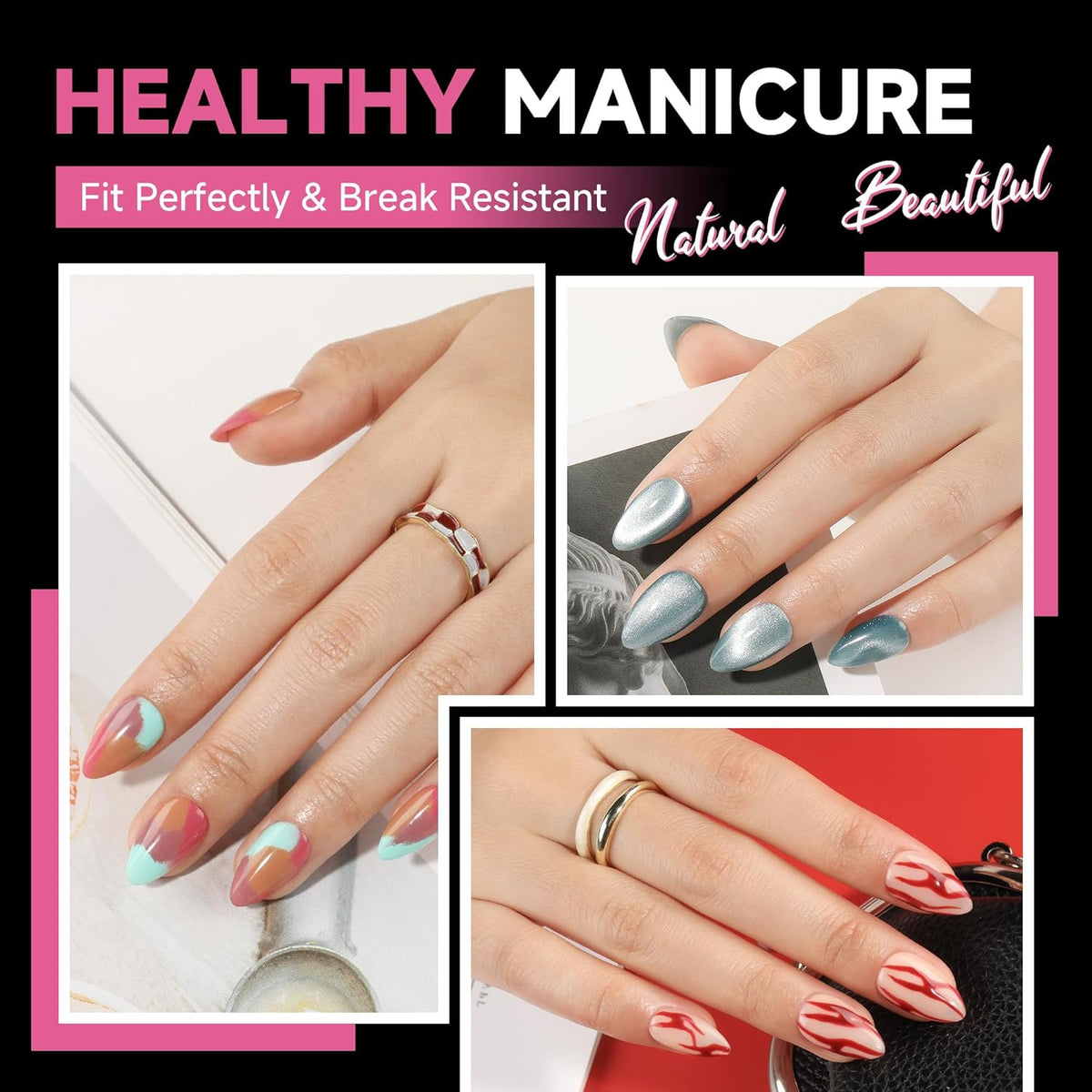 UNA GELLA Short Almond Nail Tips, 312pcs Short Almond Gel Nail Tips Shape Pre Etched Press On Nails Clear Acrylic Fake Nails No C Curve for Full Cover Nails Extension Home Art DIY Salon 12 Sizes