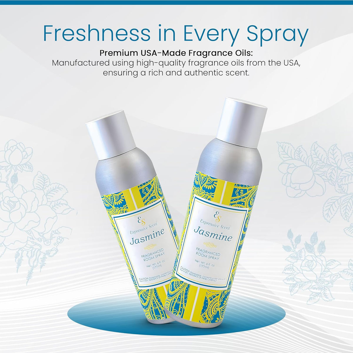 Room Spray Air Freshener - Long Lasting Jasmine Aroma for Home, Bathroom, kitchen, Office & Car – Air freshener for home 6 FL Oz