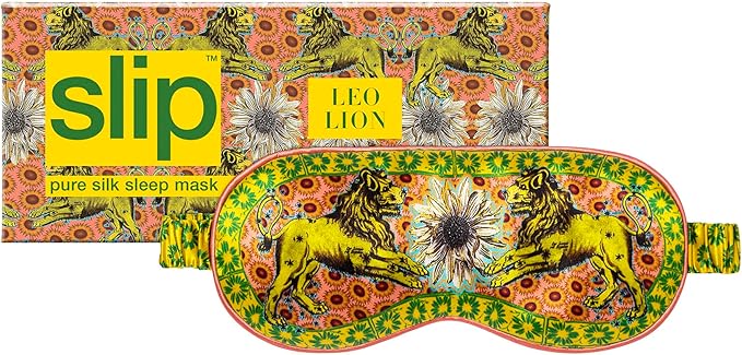 slip Pure Silk Sleep Mask - 100% Pure 22 Momme Mulberry Silk Eye Mask - Comfortable Sleeping Mask with Elastic Band + Pure Silk Filler and Internal Liner, Zodiac Collection: Leo