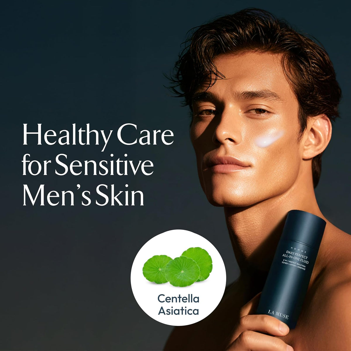 LA MUSE Homme Daily All-in-One Face Moisturizer for Men | 3-in-1 Toner, Lotion, Essence | Lightweight, Hydrating After-Shave Lotion for Oily & Sensitive Skin | Korean Skincare | Travel Size