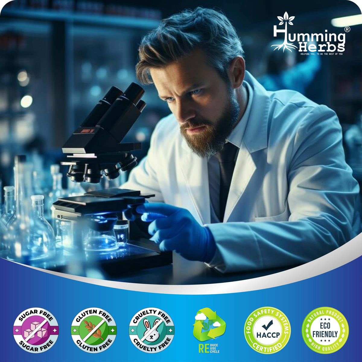 Humming Herbs Tributyrin Complex — 850 mg per Serving (95% Pure, yielding 731 mg Butyrate) with L-Glutamine, Zinc L-Carnosine, FOS & Probiotic Blend (180)