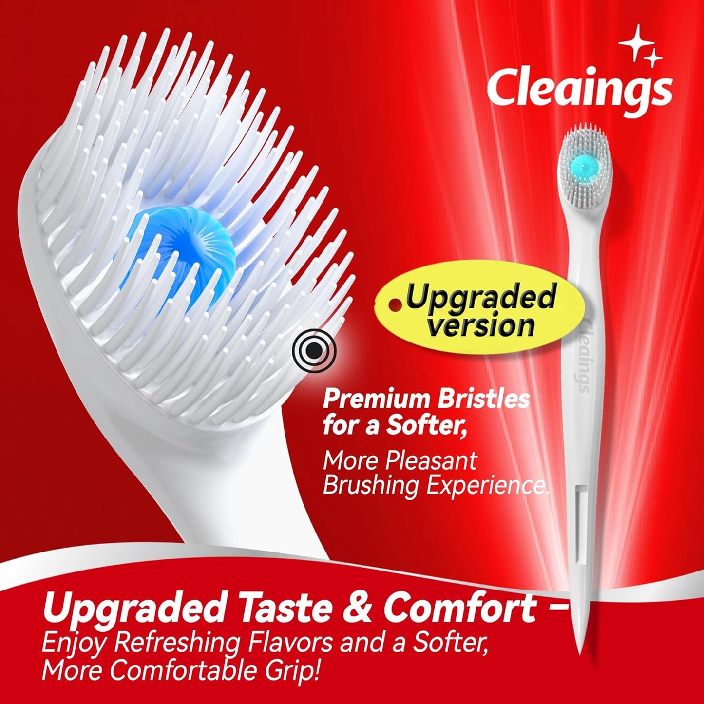cleaings® Mini Disposable Toothbrush Set with Toothpaste – Travel Essentials, Portable Toothbrush for Women & Men, Camping, Road Trip, Vacation, 24 Count-Intense Mint Flavor（Pack of 5）