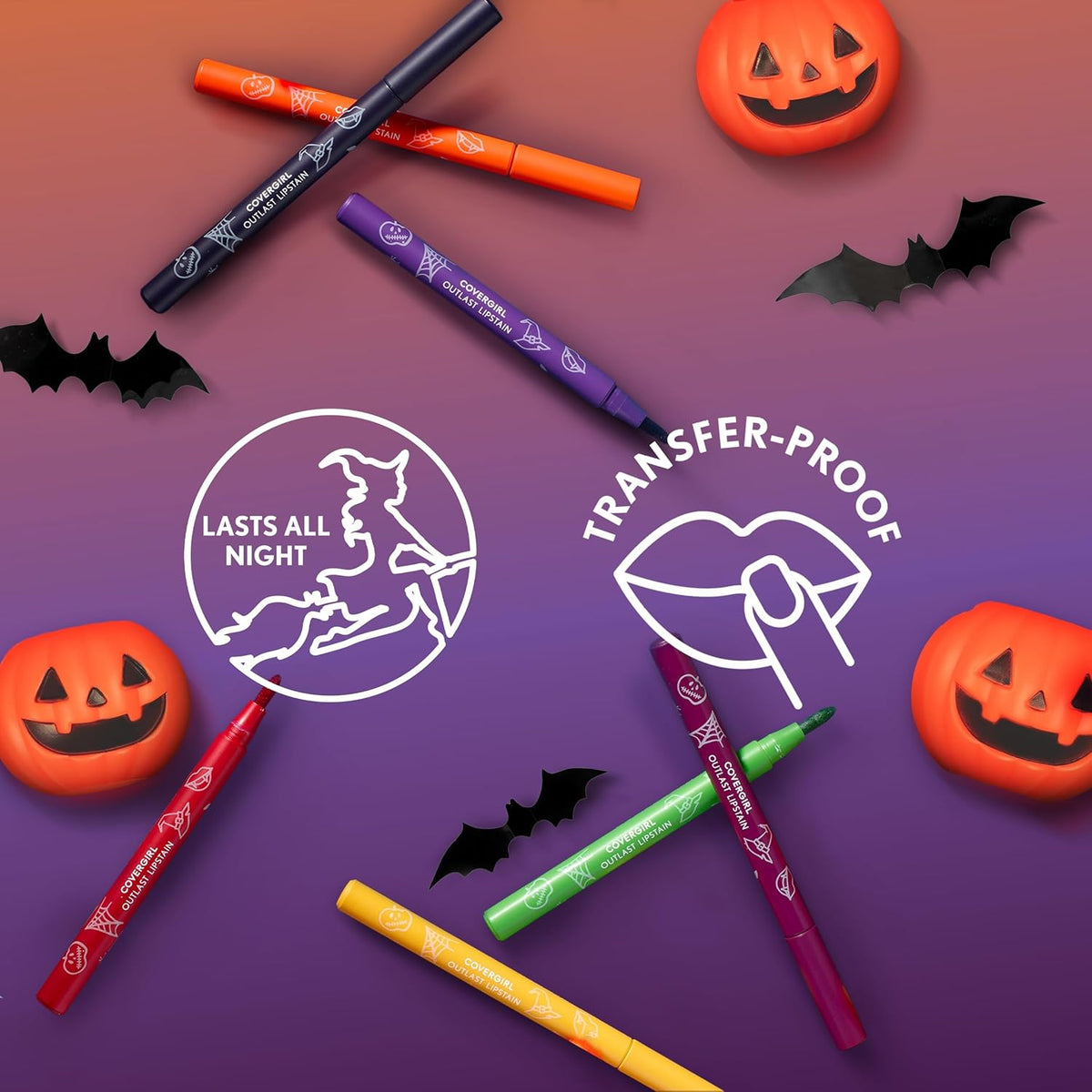 Covergirl Outlast, Spider's Web, Lipstain Halloween Limited Edition, Transfer-Proof, Non-Drying, Lightweight, Buildable, 0.05oz