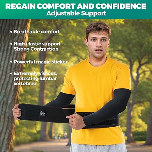 Back Smart Brace for Lower Back Pain Relief - Lightweight Copper Lumbar Brace for Men and Women, Lumber Support Belt with Adjustable Velcro for Sciatica - Small/Medium, 1 Pack