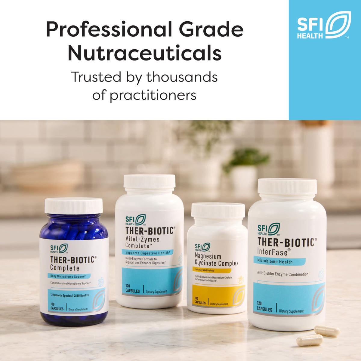 Klaire Labs SFI Health Vital-Plex Probiotic - Helps Rebalance GI Microbiota for Men & Women, 5 Billion CFU Hypoallergenic & Dairy-Free Bifidobacterium & Lactobacillus Blend (100 Capsules, 2 Pack)
