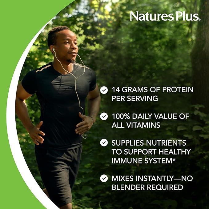 Natures Plus SPIRU-TEIN, Chocolate - 2.1 lb, Pack of 2 - Plant-Based Protein Shake - Non-GMO, Vegetarian, Gluten Free - 68 Total Servings