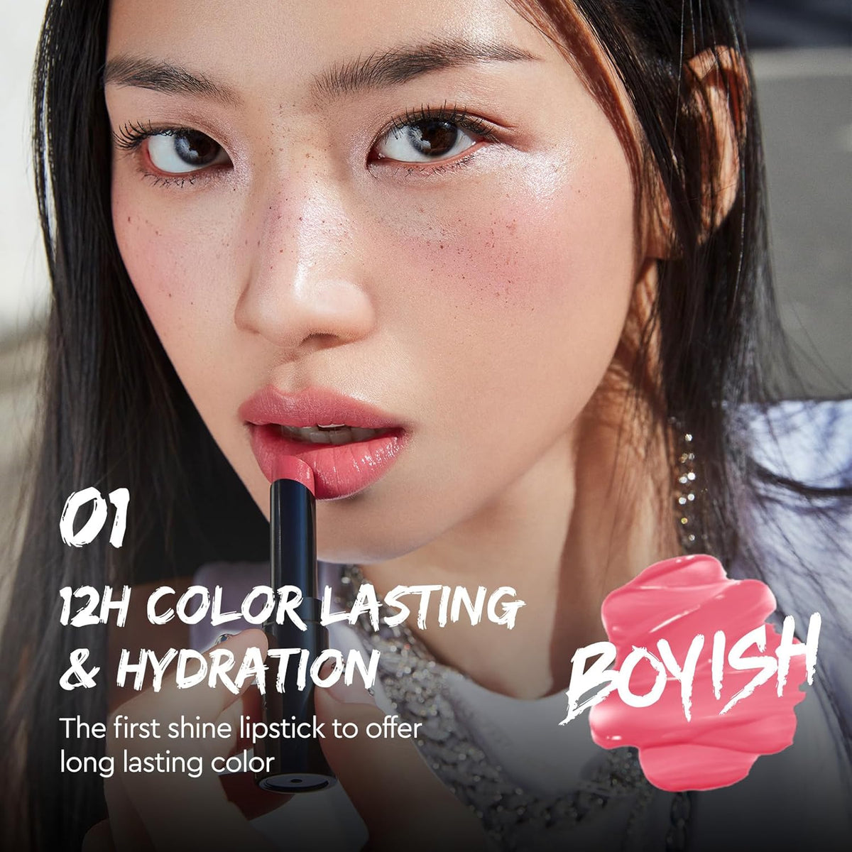 HERA Sensual Tinted Shine Stick 3.5g #498 ANGELS KISS | 12HR Long-lasting Lipstick, Sheer & Buildable Lip Tint Stain, Hydrating Formula with Vitamin E, Smooth Finish and Luxurious Korean Makeup