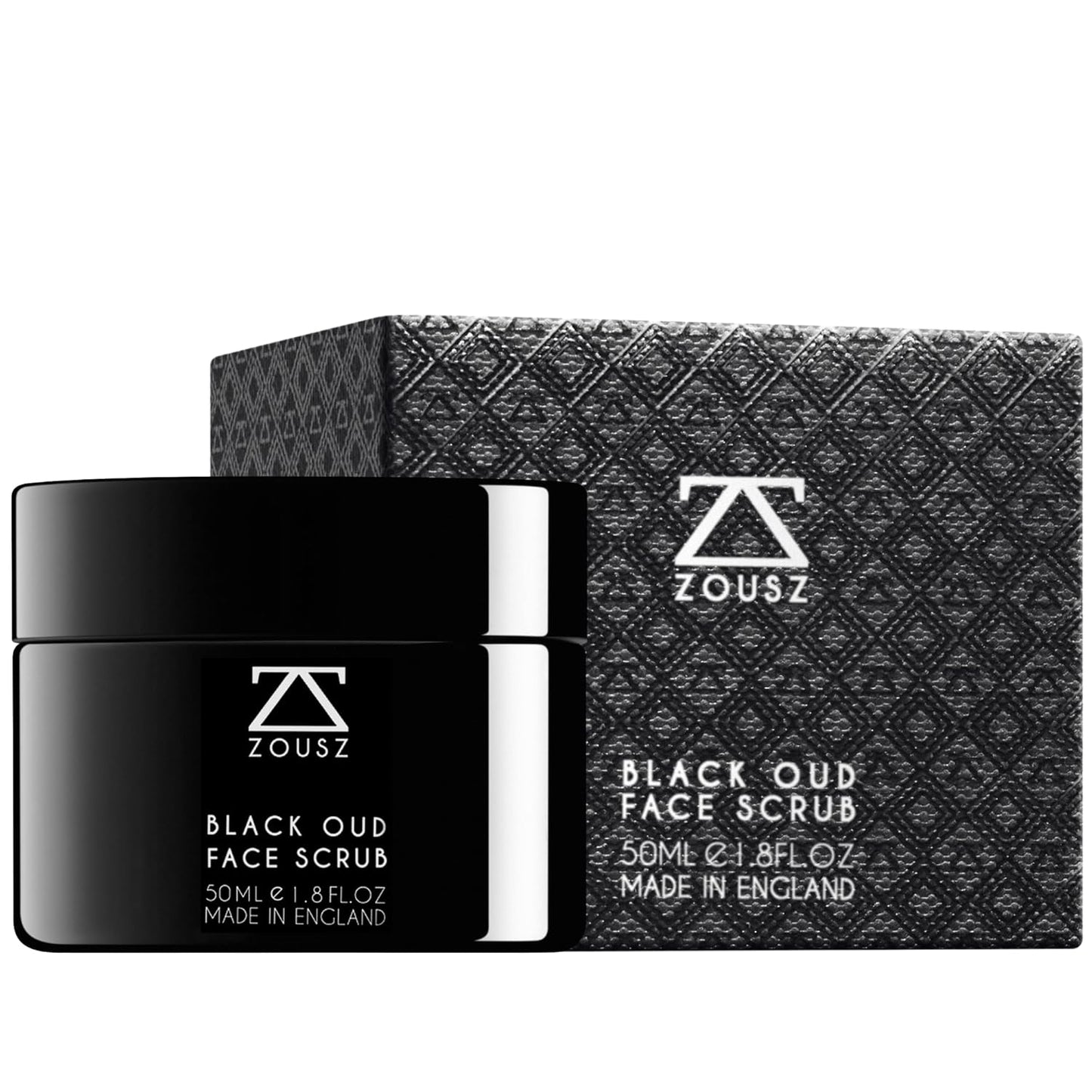 Black Oud Charcoal Mens Face Scrub Mask – Exfoliating Clay Face Mask & Deep Cleansing Facial Scrub with Activated Charcoal, Salicylic Acid & Hyaluronic Acid – Revitalize skin – 50ml