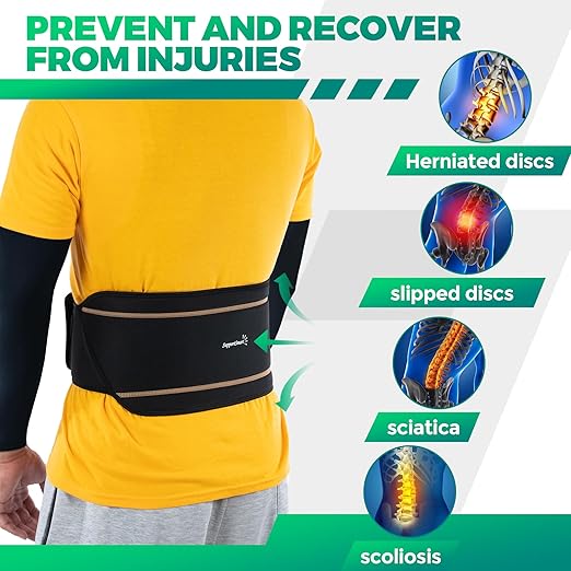 Back Smart Brace for Lower Back Pain Relief - Lightweight Copper Lumbar Brace for Men and Women, Lumber Support Belt with Adjustable Velcro for Sciatica - Small/Medium, 1 Pack