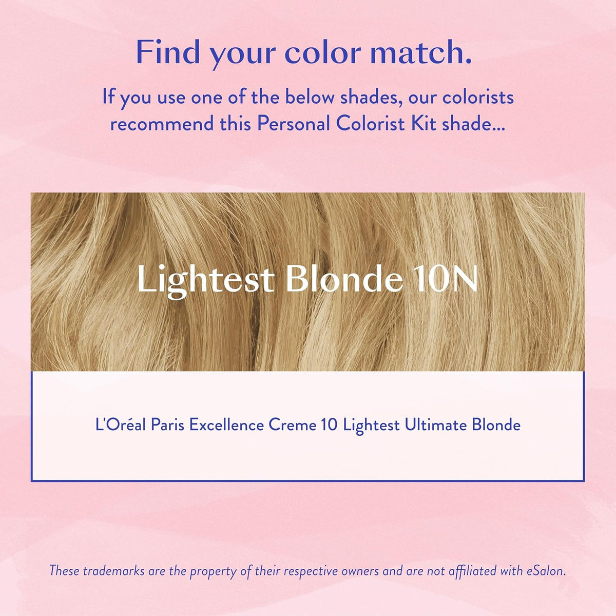 eSalon Permanent Hair Color & Hair Dye Complete Kit - Personal Colorist Kit for Up To 100% Gray Coverage for All Hair Types - Professional-Grade Ammonia-Free Hair Dye (Lightest Blonde 10N)