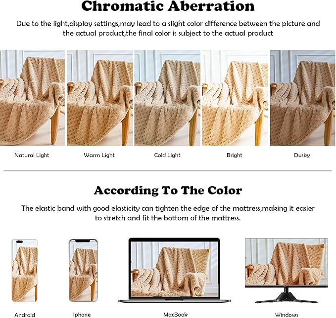 NEWCOSPLAY Super Soft King Blanket Brown Premium Silky Flannel Fleece 3D Waffle Checkered Lightweight Bed Blanket All Season Use (Brown, King(90"x110"))