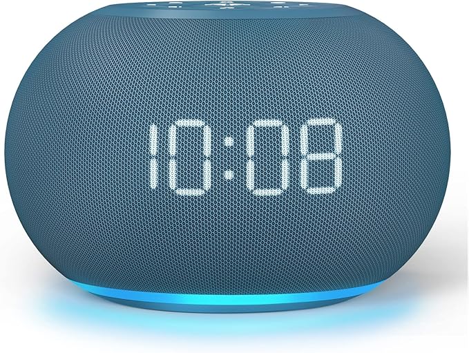 Reacher Auto-Brightness Alarm Clock Sound Machine, 20 Soothing Sounds, 8 Colors Night Light, Auto-Off Timer, 0-100% Dimmable Digital Display, Precise 30-Level Volume White Noise Machine