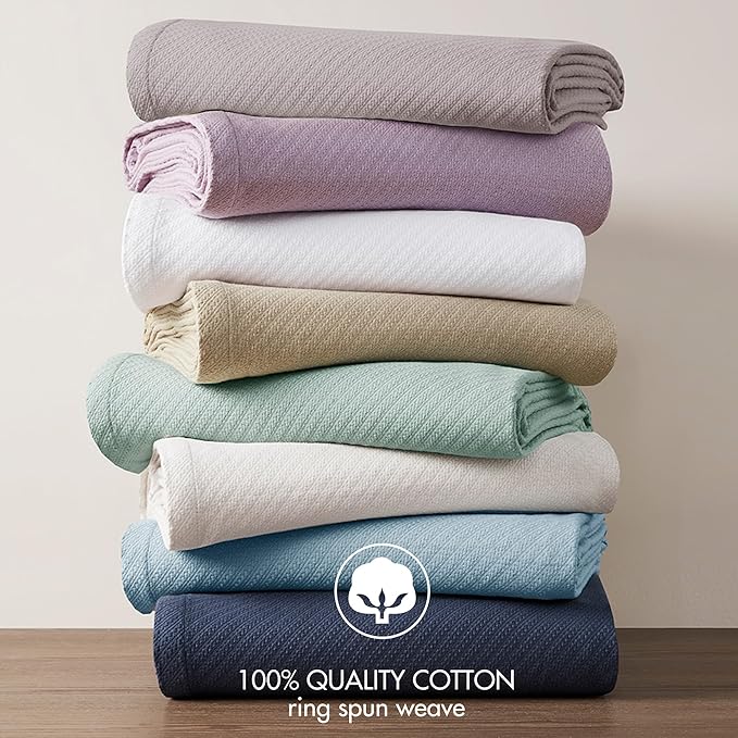 Madison Park Liquid Cotton Luxury Blanket Premium Soft Cozy 100% Ring Spun Cotton For Bed , Couch or Sofa, King, Gray